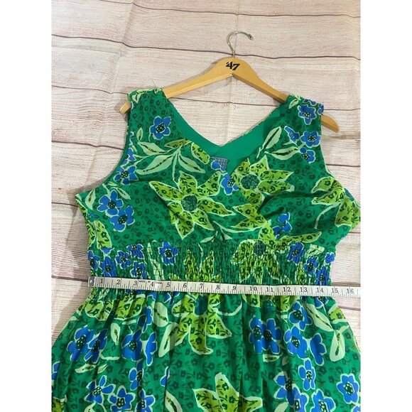 Vintage Rabbit Rabbit Rabbit Women's Green Chiffon Maxi Dress - 14 - Picture 11 of 12